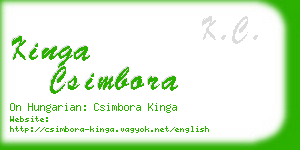 kinga csimbora business card